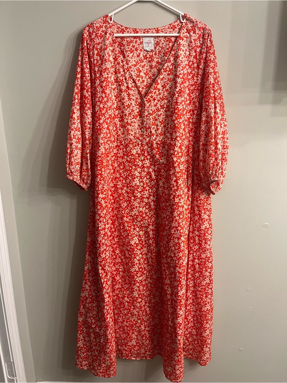 The Nines by HATCH Orange Floral Maxi Dress